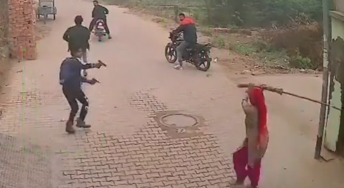 Brave Woman Attacks Assassins With A Stick