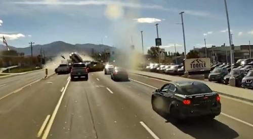 Dashcam video shows fiery crash in Utah