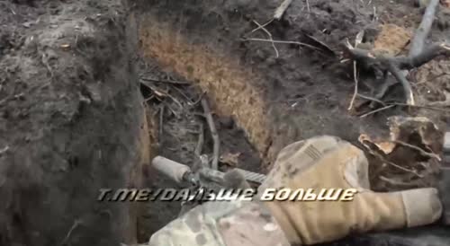 A fighter moves through a trench littered with corpses of the Armed Forces of Ukraine