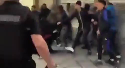 Mass Fight Of Migrants At The Paris Subway Station