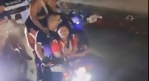 Girl Closes Her Eyes Just Not To See Another Biker`s Body