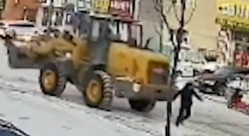 Dude Never Saw The Front Loader Coming
