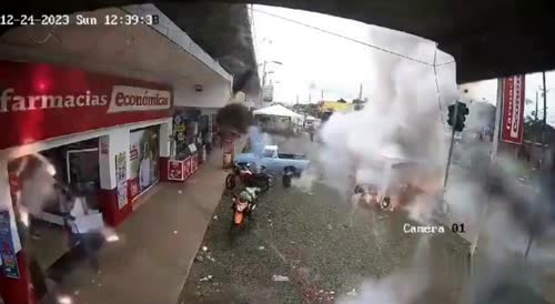 Fireworks Stand Explodes And Goes Up In Flames