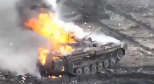Abandoned BMP-2 Gets Incinerated In A Spectacular Fashion