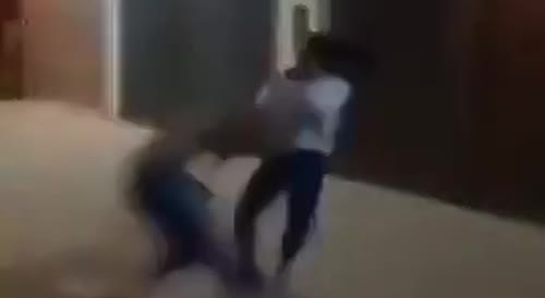 Girl Fight with Classic Helicopter Spin