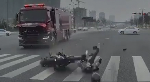 Motorcyclist Hit By Firefighter Truck