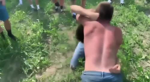Redneck Cousins Fight in Dirt Field