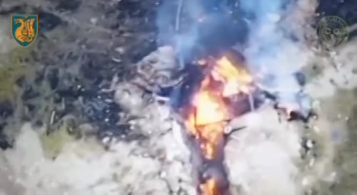 Soldiers On Fire After The Drone Hit