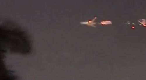 Florida: Flaming Atlas Air Boeing cargo plane lights up the sky before making emergency landing in Miami