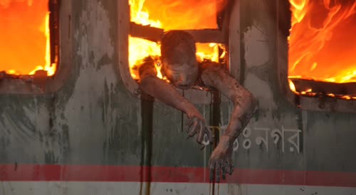 Burned Alive After Train Is Set On Fire