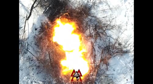 The Ukrainian learned to fly. Grenade explosion in a trench with a Ukrainian