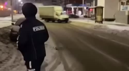 Drunk Man Crashes Stolen Box Truck On New Year's Eve In Kazakhstan