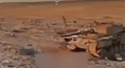 Destruction of Ukrainians hiding behind the Leopard tank