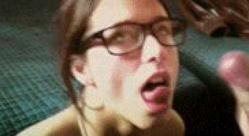 a nasty messy facial on glasses