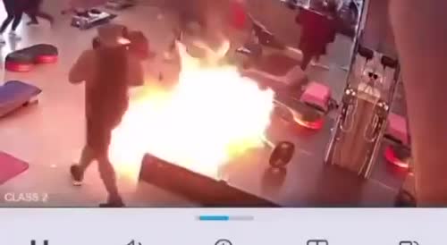 Moron Sets A Busy Gym On Fire In Cyprus