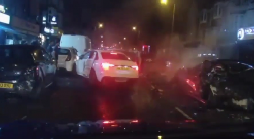 Moments Of High Speed Crash In Birmingham, UK