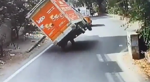 Female Pedestrian Killed By Flipping Box Truck