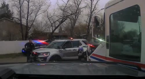 Stolen USPS ramming police officers
