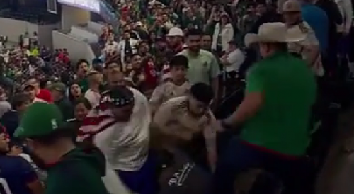 Fight breaks out in the stands involving USA and Mexico fans