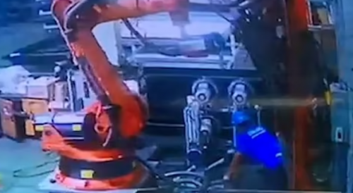 Robot arm compressed a worker to death
