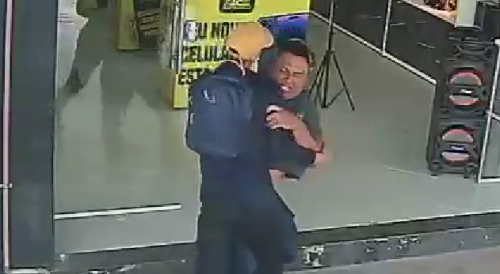 Electronics Store Guard Shot During Robbery