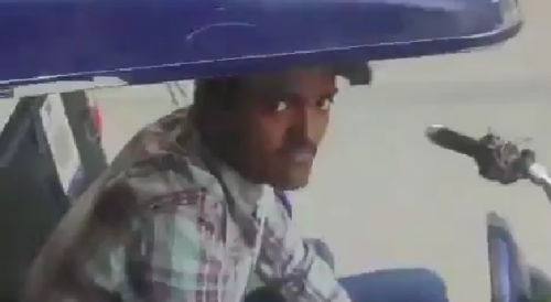 Rickshaw Driver Shooting Drugs On The Busy Road In India
