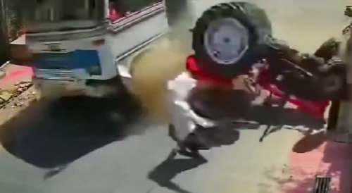 Tractor Driver Gets Wrecked By Bus