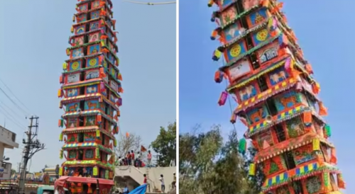 120-foot-tall temple chariot collapses during fair in India