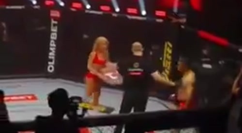 MMA Fighter Is beaten After Kicking Ring Girl's Ass