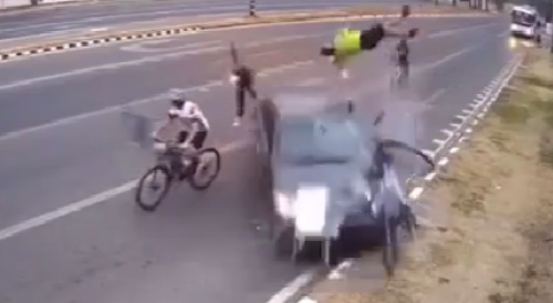 Horrific: Car Takes Out Cyclists