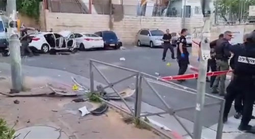 Israeli civilians ran over