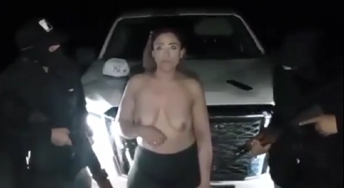 Topless Woman Related To CJNG Cartel Interrogated By Los Marros