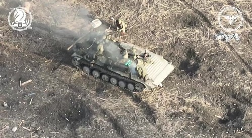 Drone Footage Of BTR Destruction