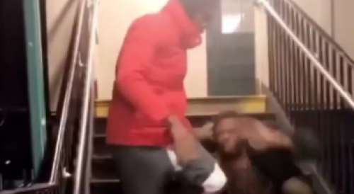 Dude Gets Thrown Down Stairs in NYC Subway Fight