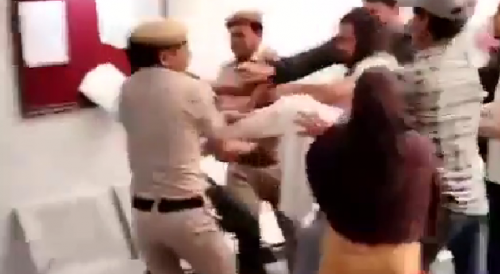 Court  Fight Erupts In Presence Of Police In India