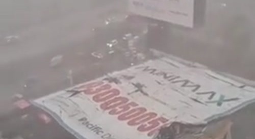 Giant Billboard Collapses - 14 Dead