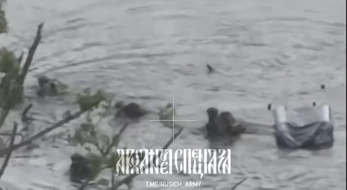 Fishing with friends) Ukrainians on a rubber boat under fire, landing on the Russian coast