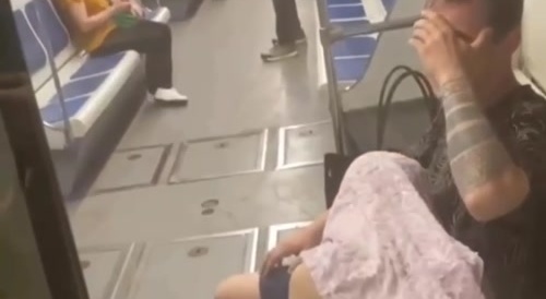 Woman Gives Head On The Busy Moscow Subway Train