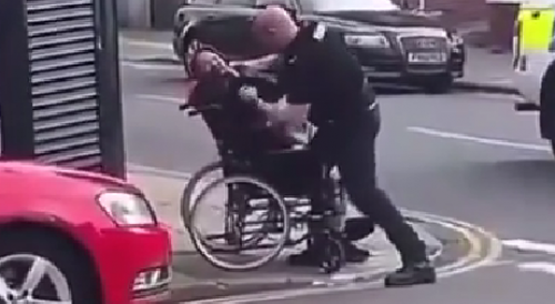 UK Cop Punching Disabled Man