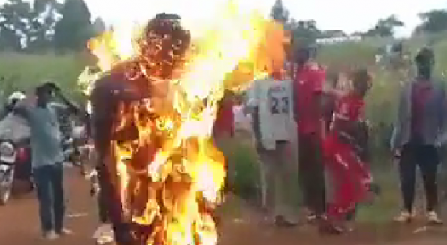 Robber Turns Into The Human Torch