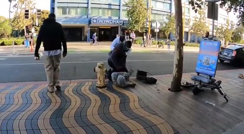 Community Beats Up Crack Head in Santa Monica, California