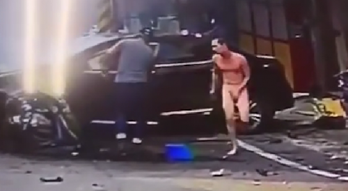 Naked Drver Survives Fiery Crash In Taiwan