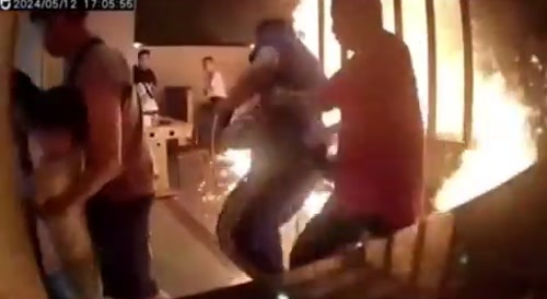 Man Throws Red Paint on Ex-Wife Causing Restaurant to Catch on Fire