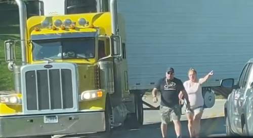 Lol: Virginia driver jumping on semi’s steps, then fleeing when confronted by trucker