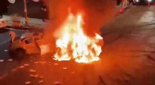 Multiple Vehicles on Fire at LA Street Takeover
