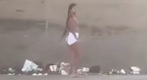 Retarded BMW Driver Films LA Girl Walking Topless