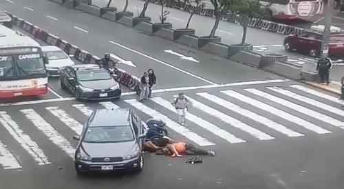 Many people hit by a car