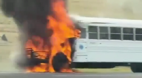 Texas Prison Bus In Flames