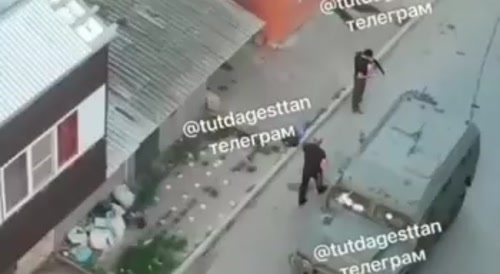 Another angle of the terror attack in Dagestan, Russia.