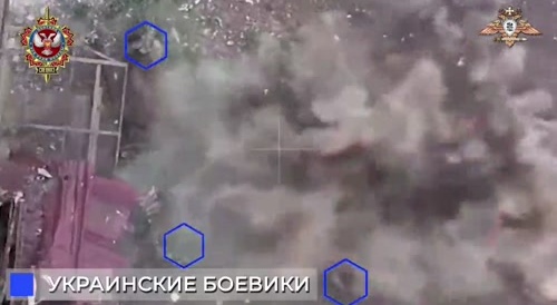 Ukrainian special forces are massacred by Russian drone.